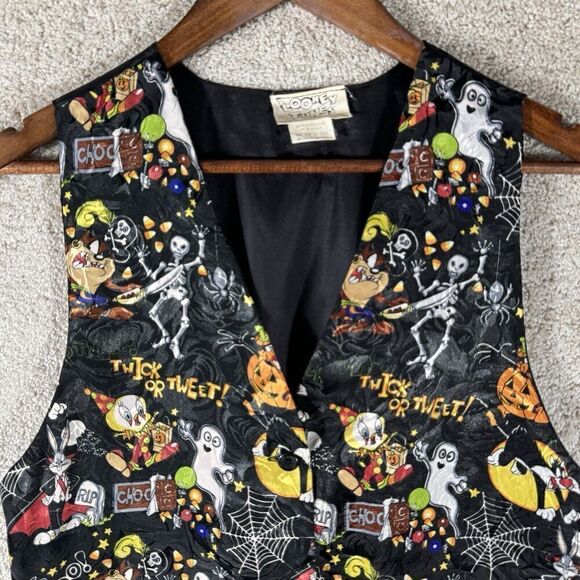 Looney Tunes Vintage Twick Or Tweet Character Vest Halloween One Size Black - Picture 2 of 11